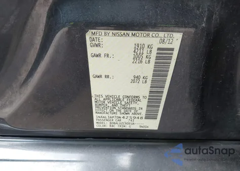 2013 Nissan Altima 2.5 Sv z USA, uszkodzony, nr VIN 1N4AL3AP7DN425948